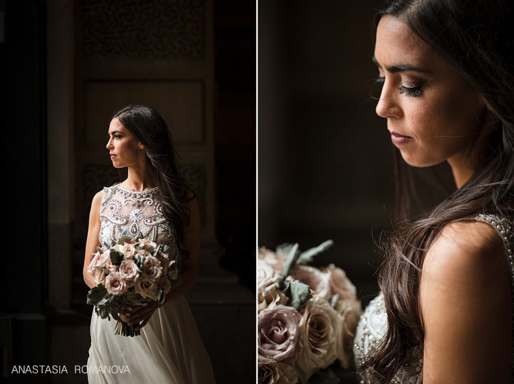 Photo of a beautiful bride at City Hall in Philadelphia