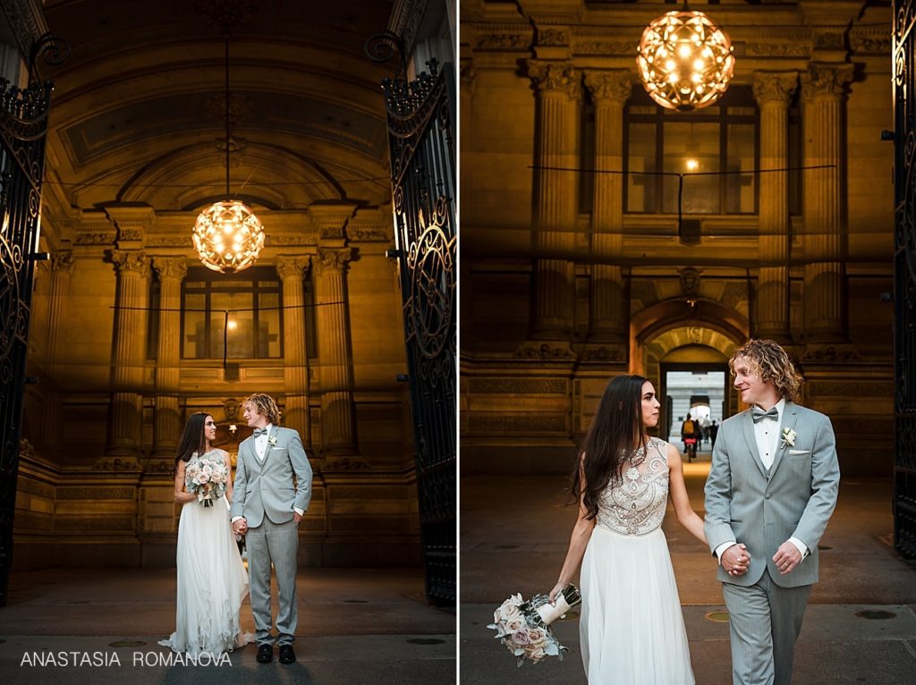 Wedding Photos of the bride and groom at Philadelphia City Hall