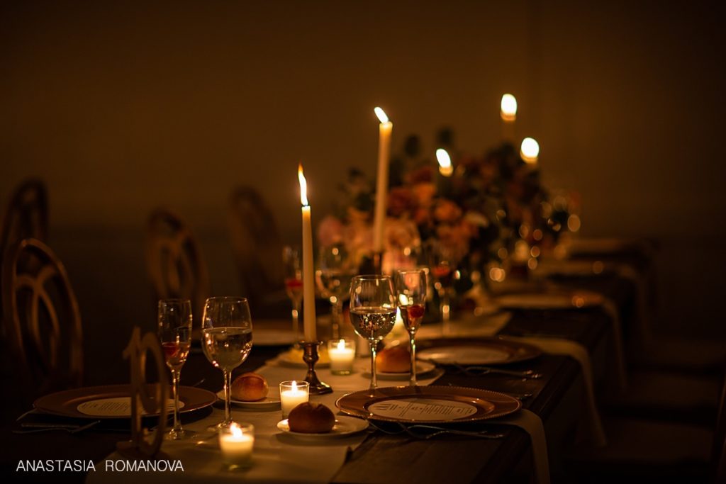 Candle lit wedding reception photo at the Lucy by Cescaphe wedding