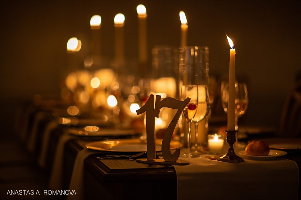 Candle lit wedding reception decor at The Lucy wedding in Philadelphia