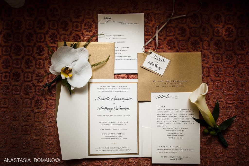 wedding details at Cairnwood Estate bridal suite