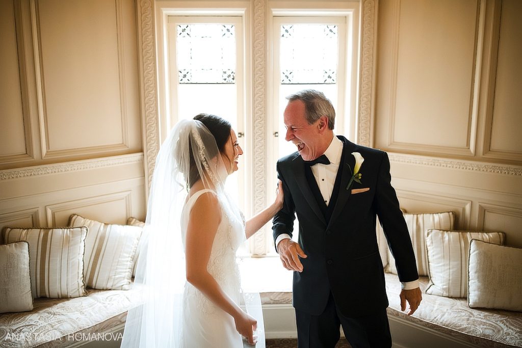 emotional moment between the bride and her dad