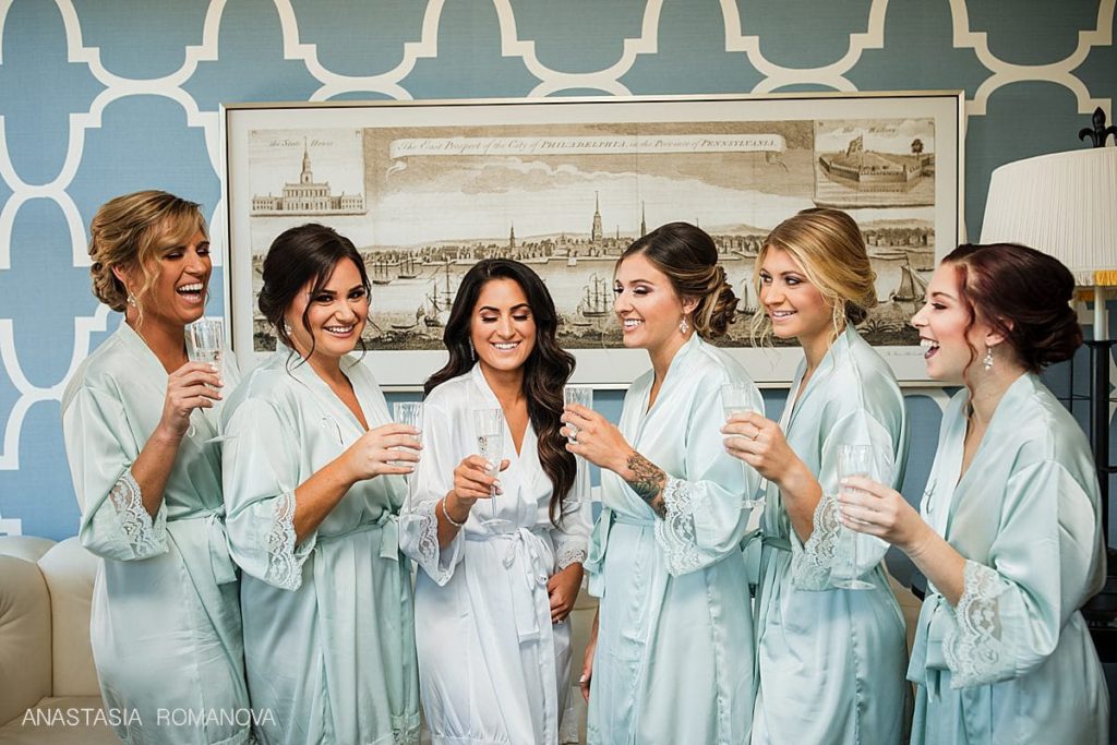 bride and bridesmaids at Kimpton Hotel Monaco