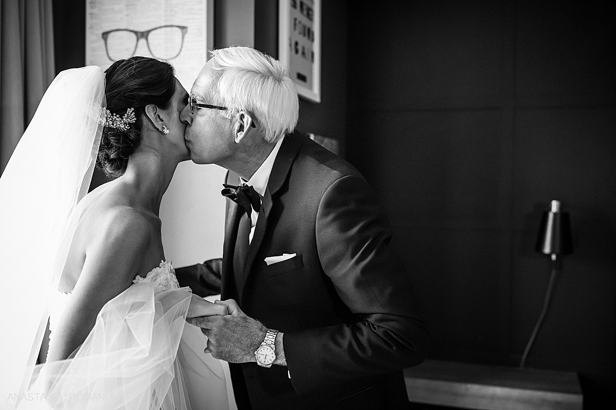 First Look of Bride with her Dad at Renaissance Hotel in Philly