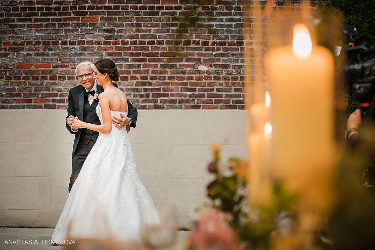 Father daughter dance at Philly outdoor micro wedding at Cescaphe venue